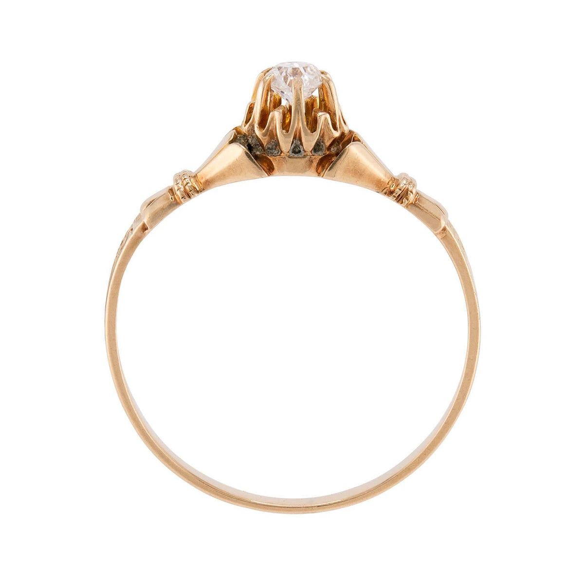 Victorian 14k Diamond Engagement Ring .15ct