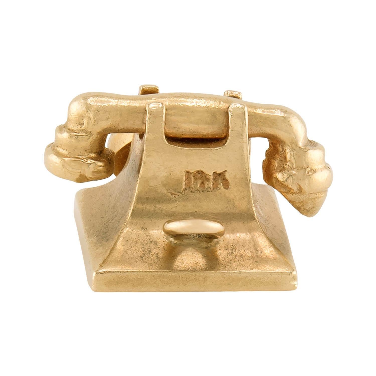 Vintage 14k "I Love U/Hello" Rotary Phone Pendant/Charm