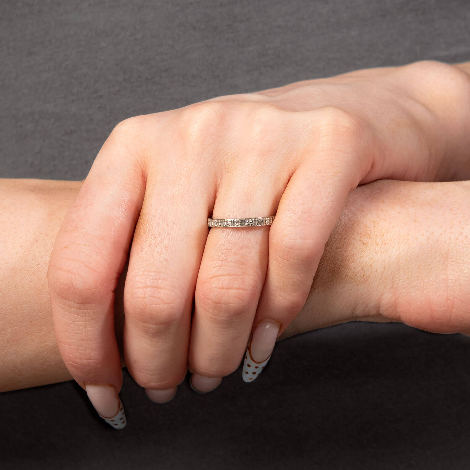 Art Deco Platinum Diamond Eternity Band