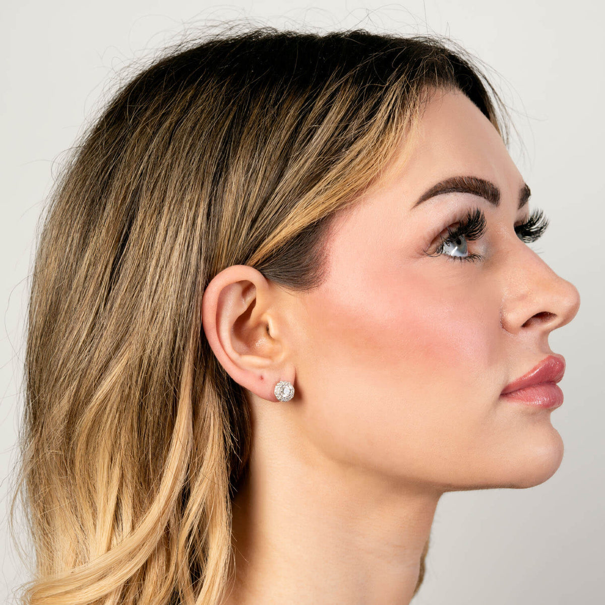 ARYA Estate 14k Diamond Halo Earrings