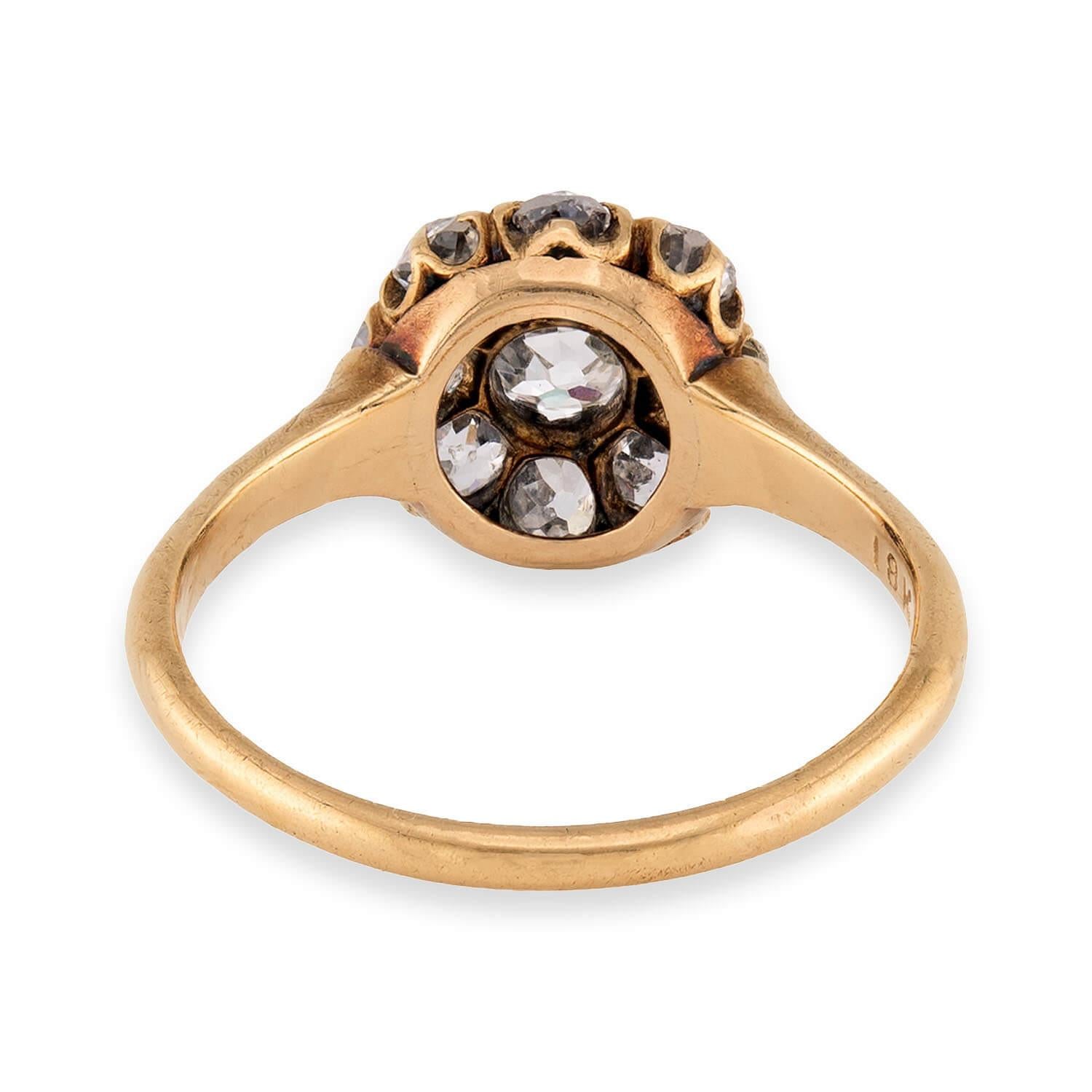 Victorian 18k Diamond Halo Ring