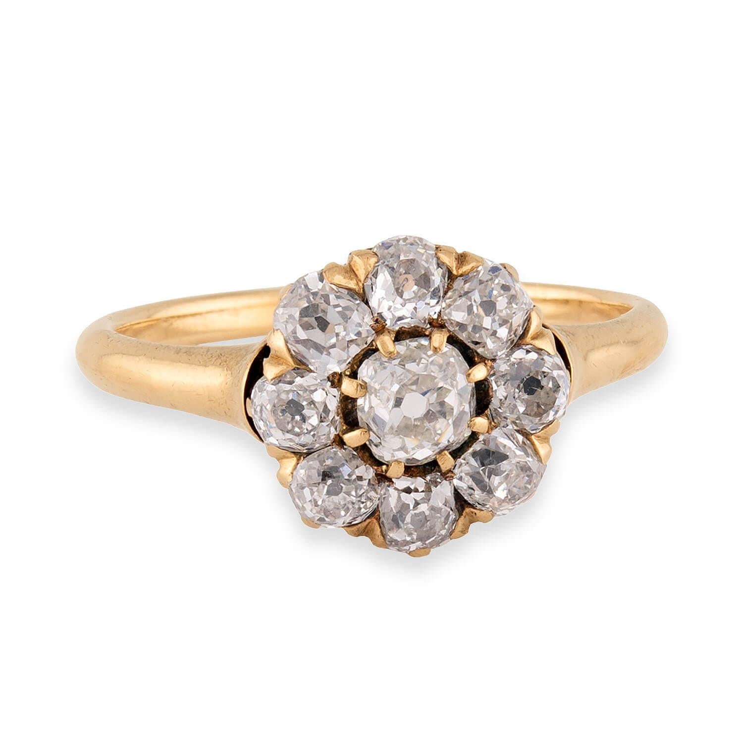 Victorian 18k Diamond Halo Ring