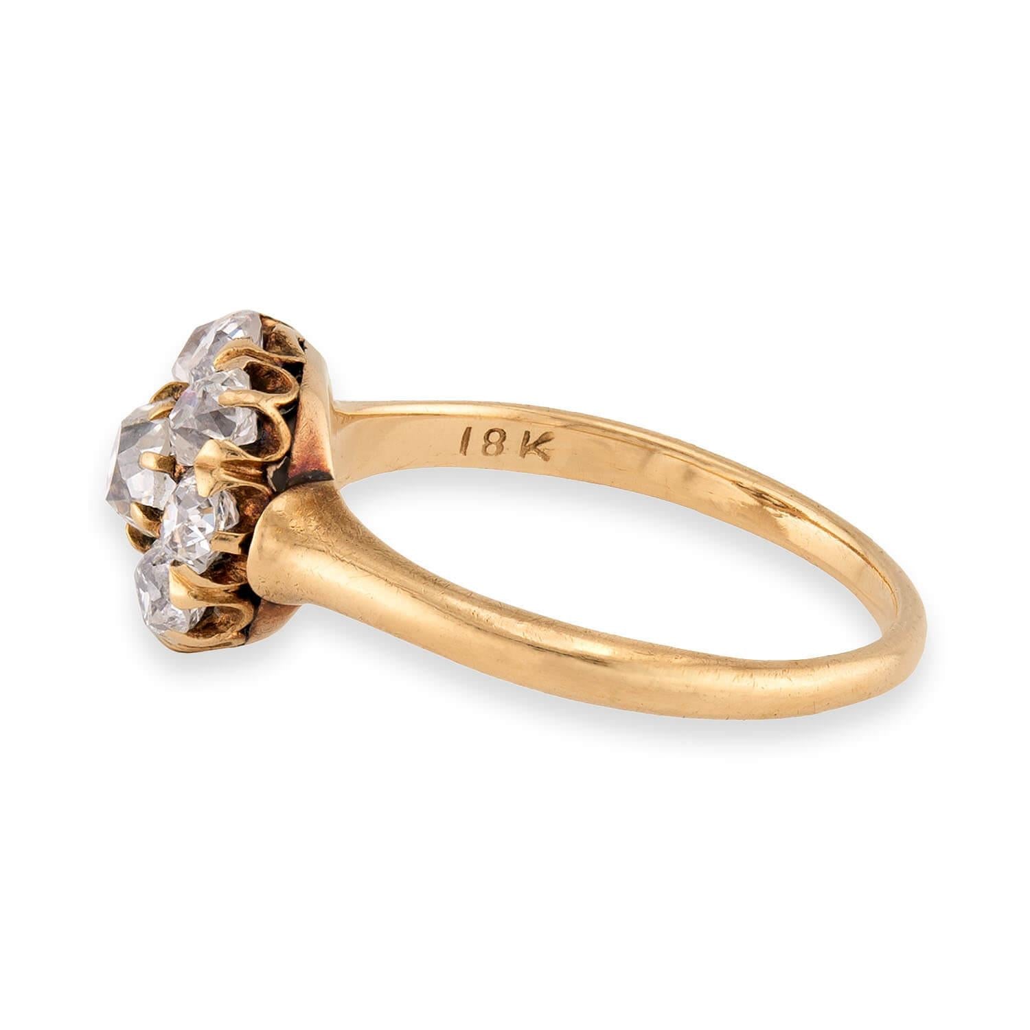 Victorian 18k Diamond Halo Ring