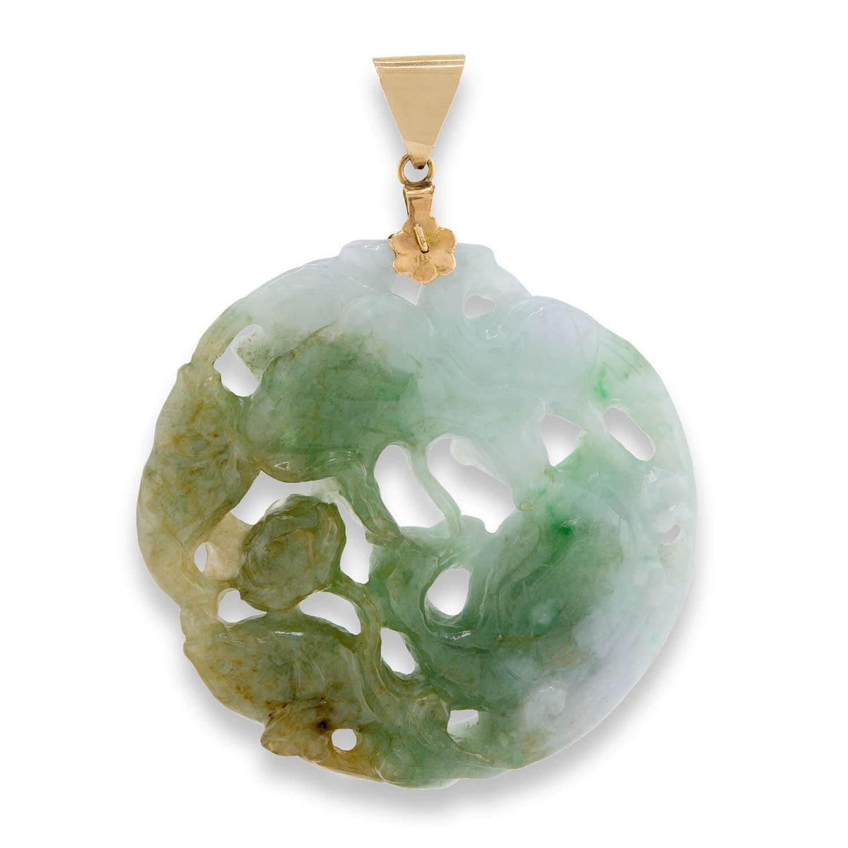Vintage 14k Jade Pendant