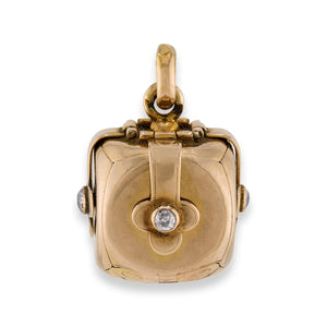 Vintage 12k Diamond Cube/Folding Masonic Cross Pendant