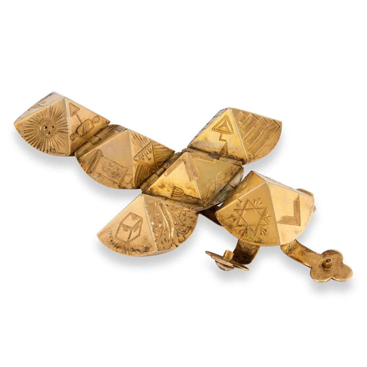 Vintage 12k Diamond Cube/Folding Masonic Cross Pendant