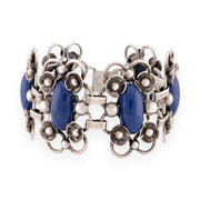 CHRV Art Deco 830 Silver Lapis Link Bracelet