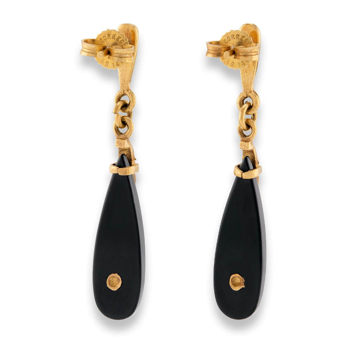 Victorian 14k Onyx Drop Earrings