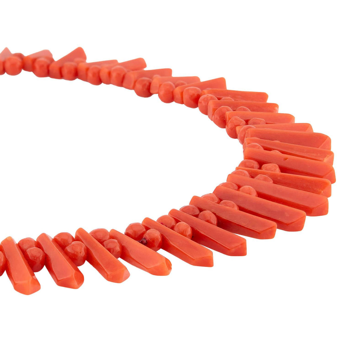 Art Deco Silver Gilt Coral Festoon Necklace