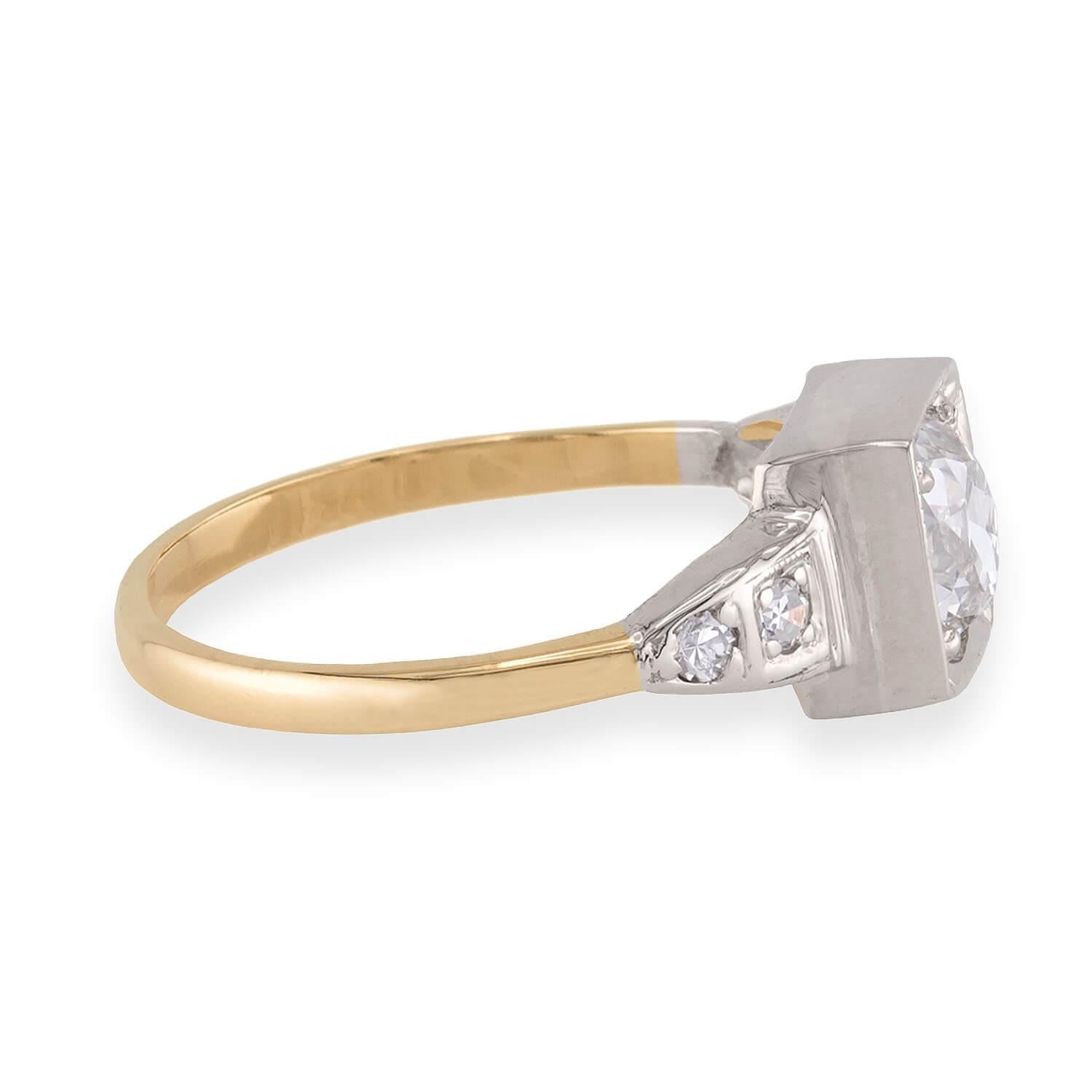 Edwardian 14k/Platinum diamond Engagement Ring 1.25ct