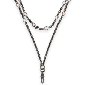 Victorian Gunmetal Paste "Diamonds-by-the-Yard" Necklace