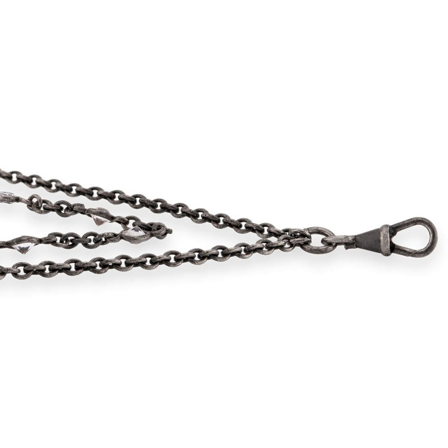 Victorian Gunmetal Paste "Diamonds-by-the-Yard" Necklace