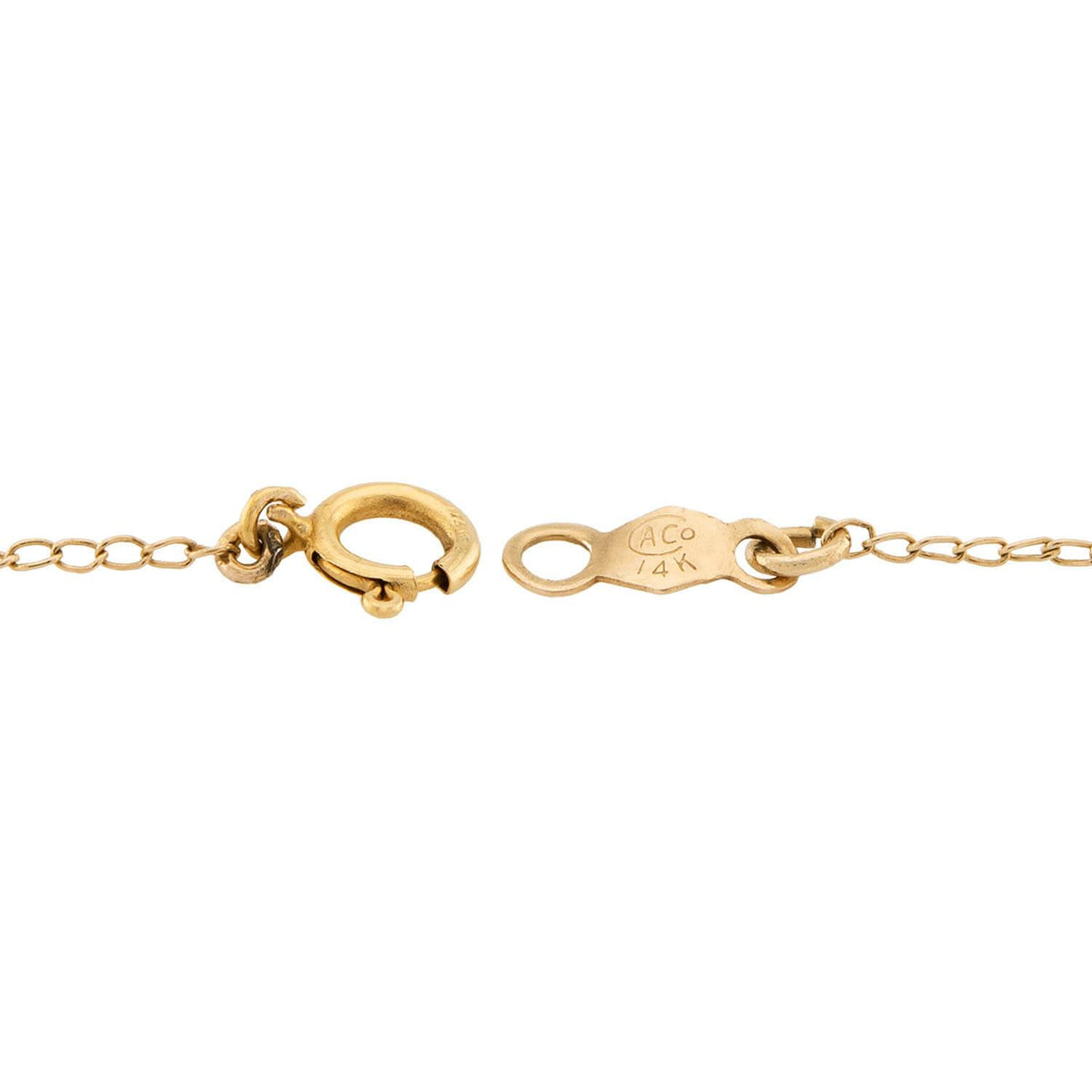 Estate 14k Smiling Face Pendant Necklace