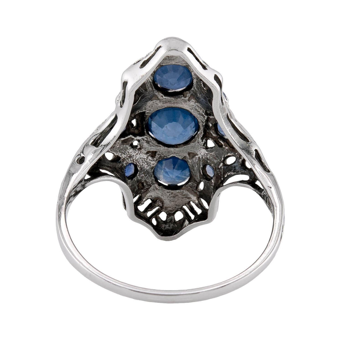 Edwardian 14k Sapphire Navette Ring