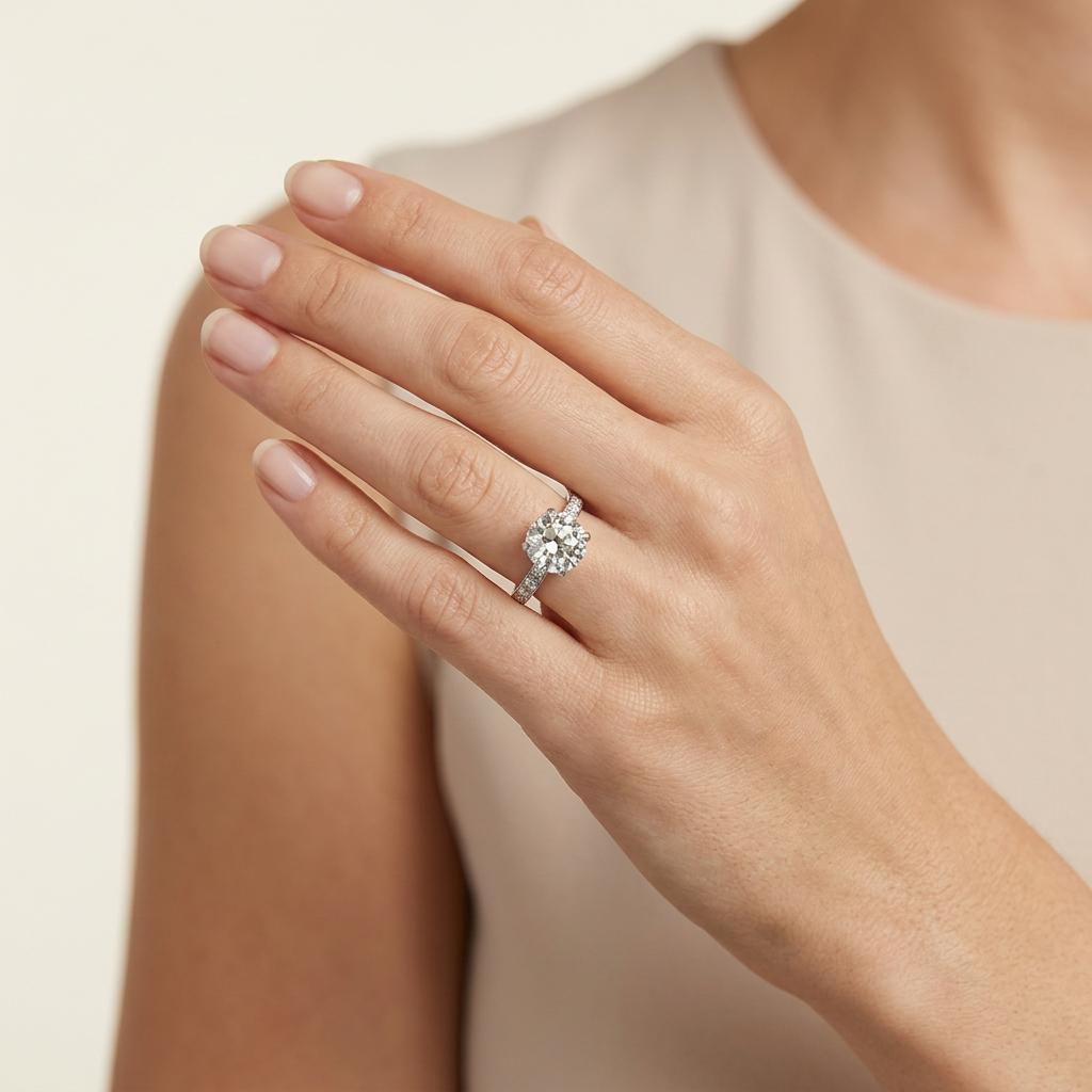 Art Deco Platinum Diamond Engagement Ring 2.88ct