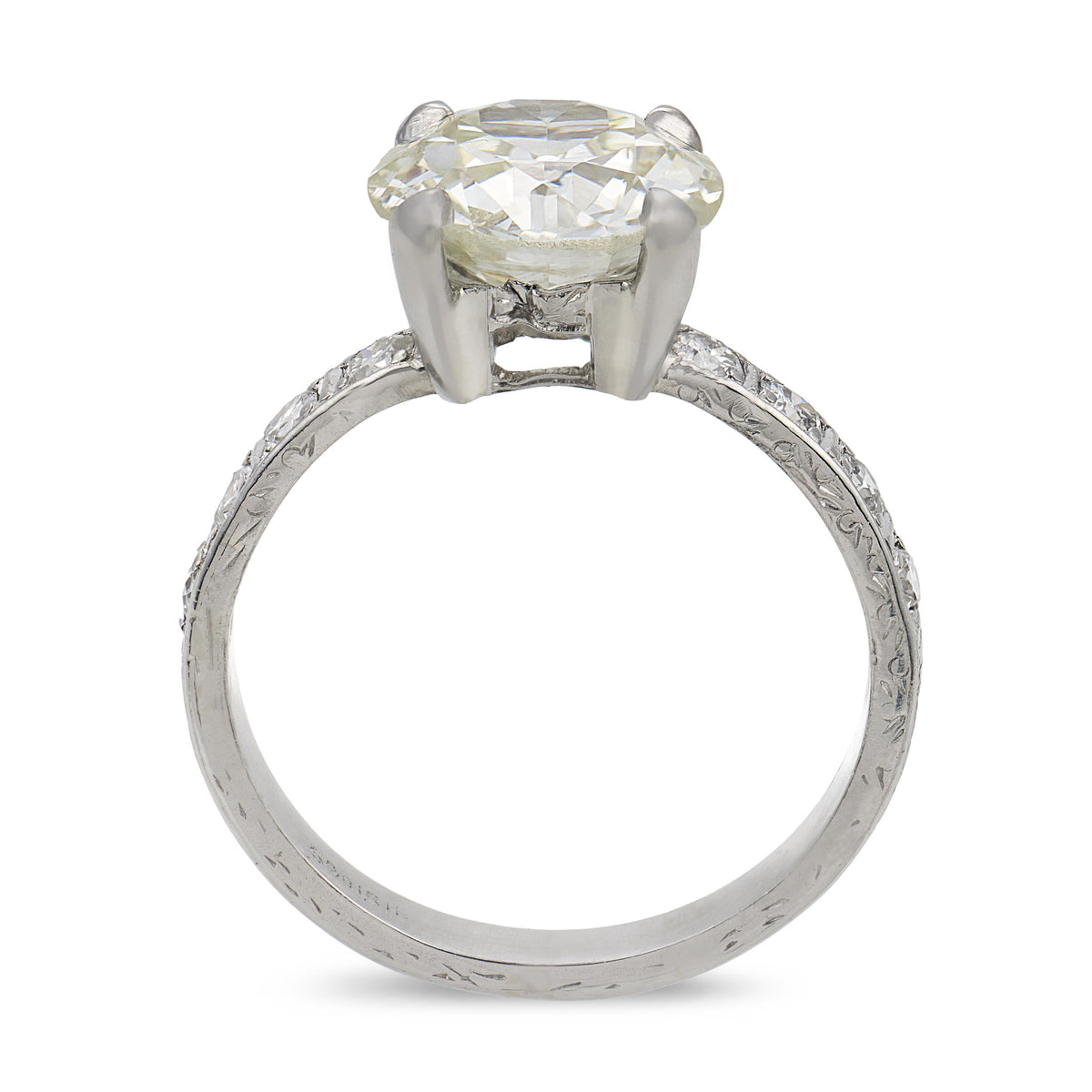 Art Deco Platinum Diamond Engagement Ring 2.88ct