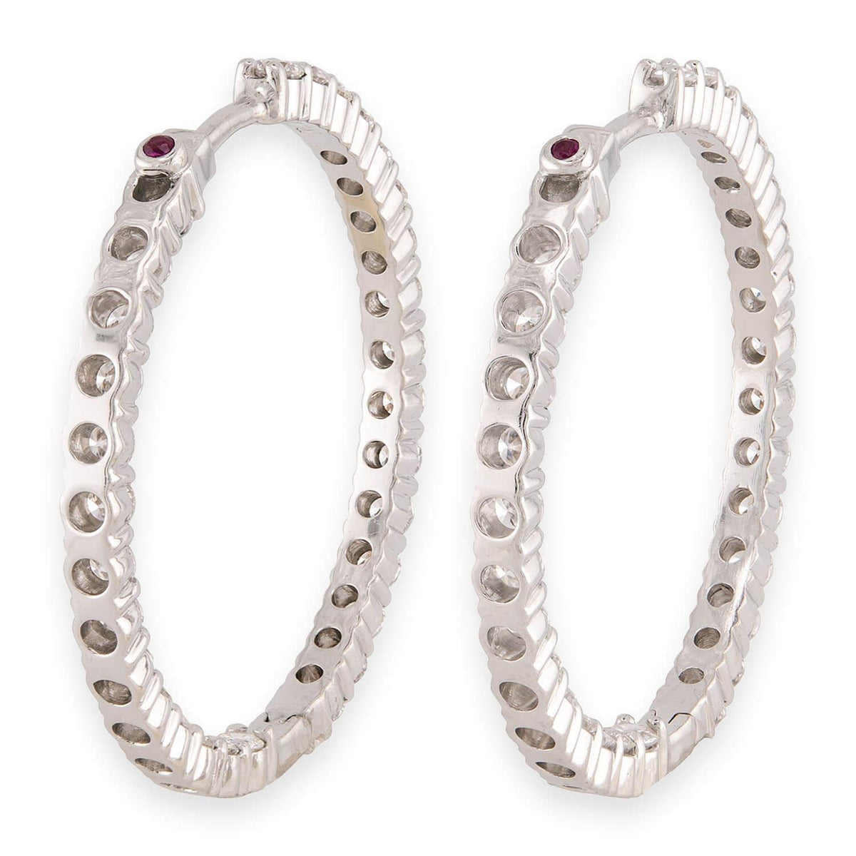 ROBERTO COIN Estate Italian 18k Diamond "Inside Out" Hoop Earrings