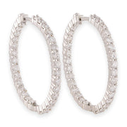 ROBERTO COIN Estate Italian 18k Diamond "Inside Out" Hoop Earrings