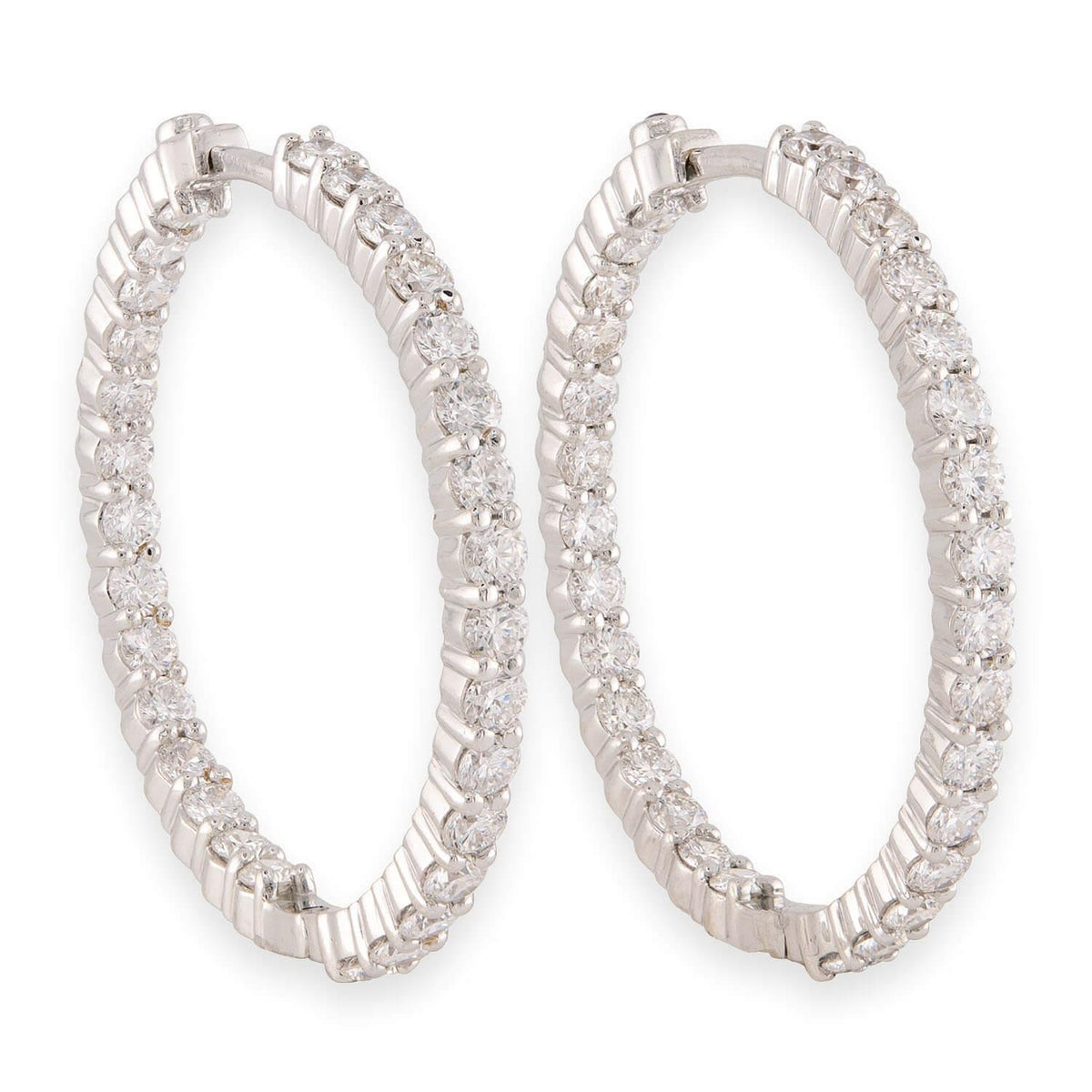 ROBERTO COIN Estate Italian 18k Diamond "Inside Out" Hoop Earrings