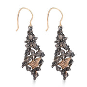 Georgian 14k/Sterling Silver Diamond Giardinetti-Motif Earrings