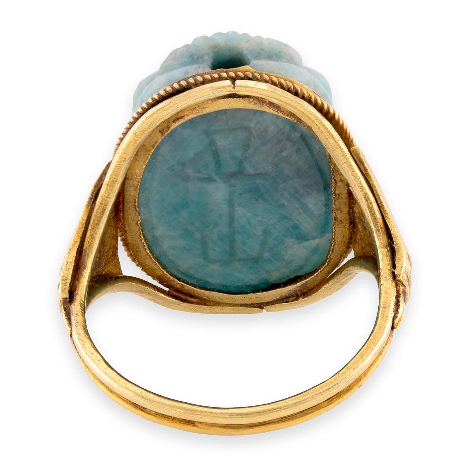 Art Deco 14k Stone Scarab Ring