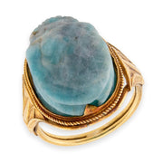 Art Deco 14k Stone Scarab Ring