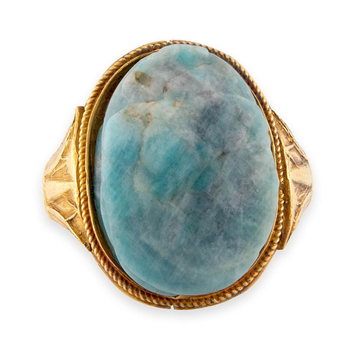 Art Deco 14k Stone Scarab Ring