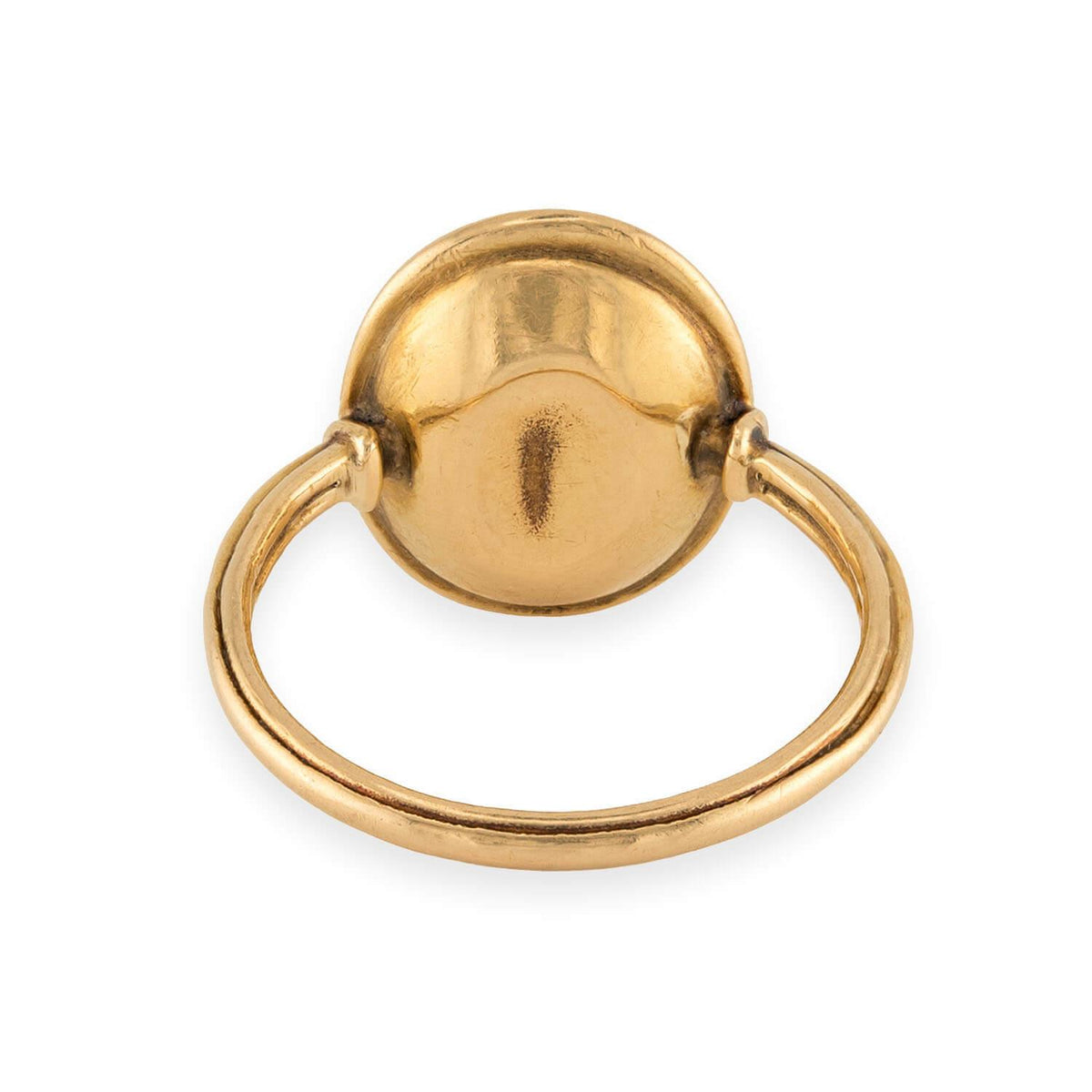 Georgian 18k Rock Quartz Crystal Intaglio Signet Ring