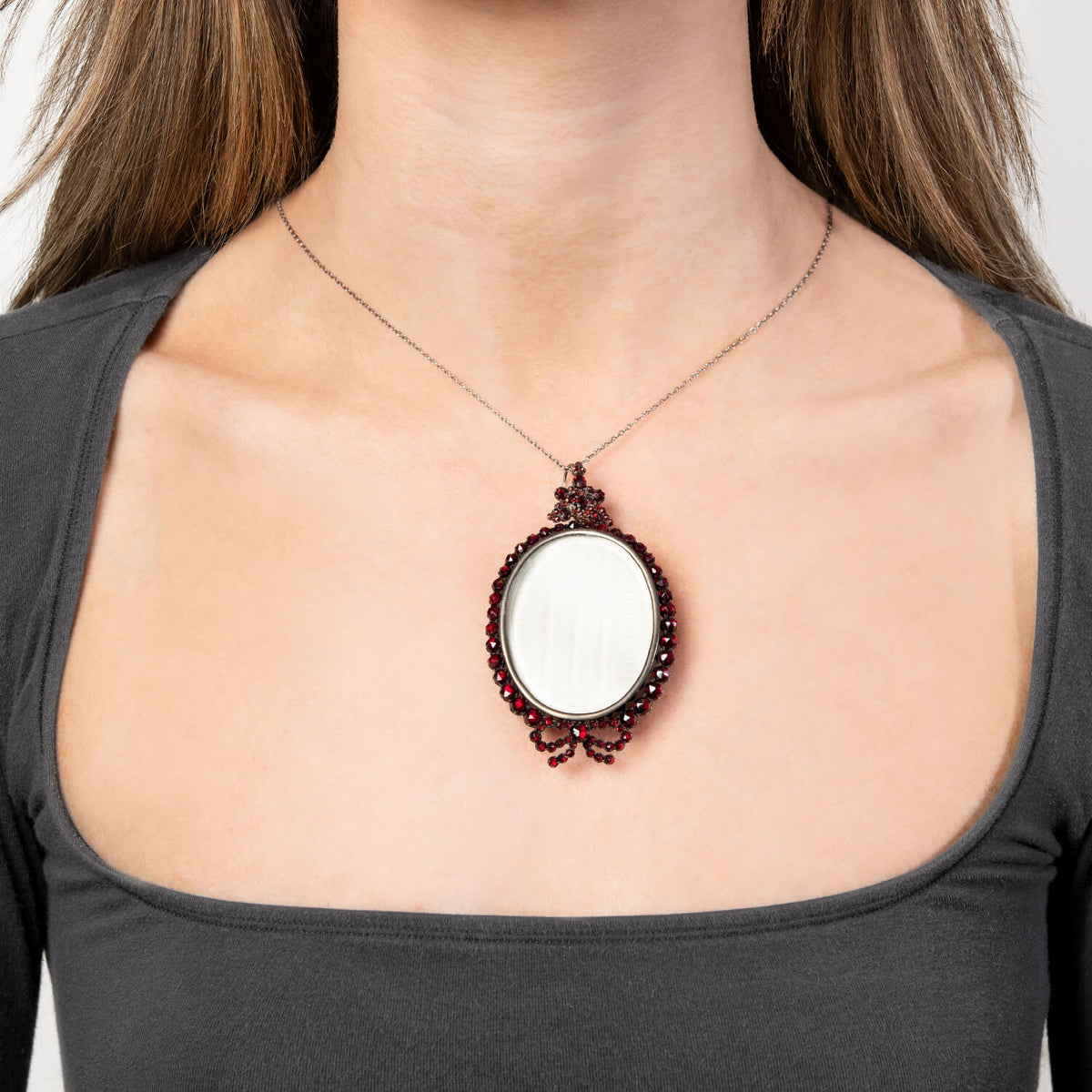 Victorian Gold-Fill Garnet Frame Pendant