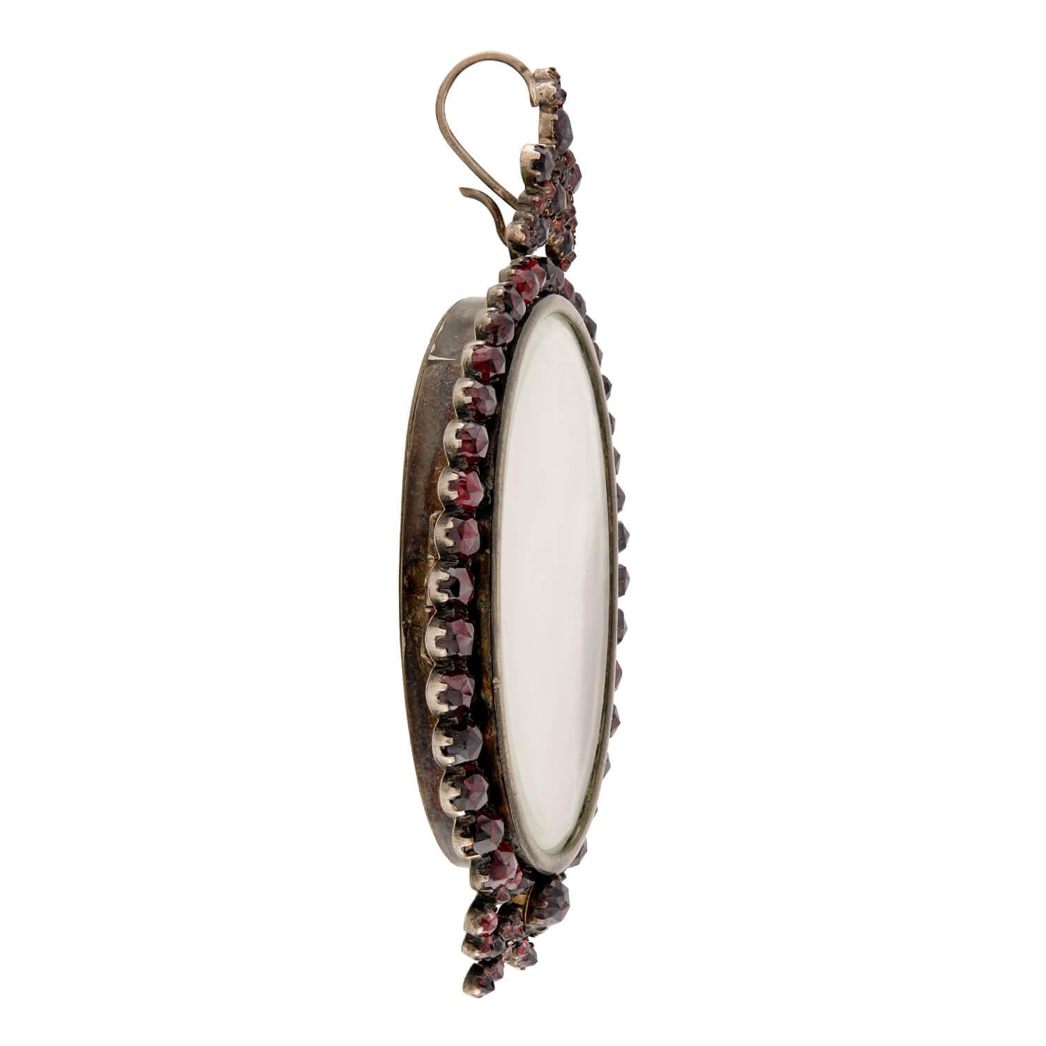 Victorian Gold-Fill Garnet Frame Pendant