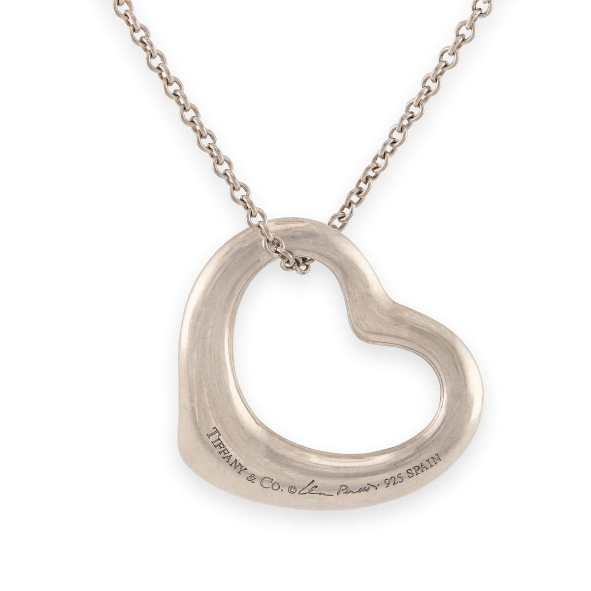 ELSA PERETTI for TIFFANY & CO. Estate Sterling Open Heart Pendant Necklace
