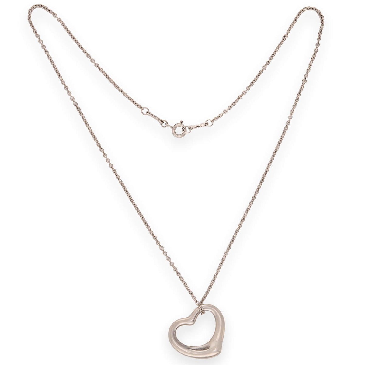 ELSA PERETTI for TIFFANY & CO. Estate Sterling Open Heart Pendant Necklace