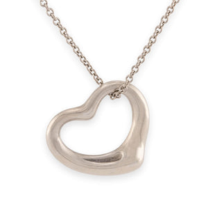 ELSA PERETTI for TIFFANY & CO. Estate Sterling Open Heart Pendant Necklace