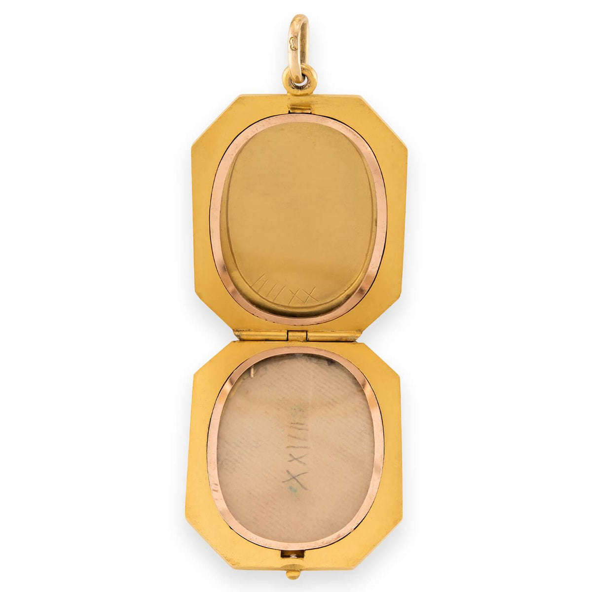 Art Nouveau 15k Enamel, Diamond, & Ruby Repoussé Lady Locket