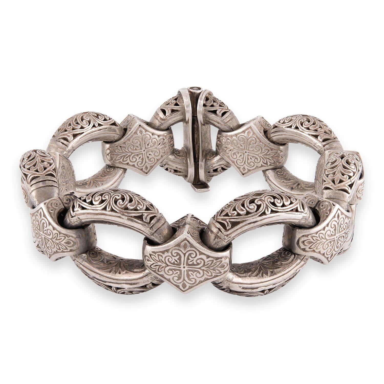 KONSTANTINO Estate Greek Sterling Silver Link Bracelet