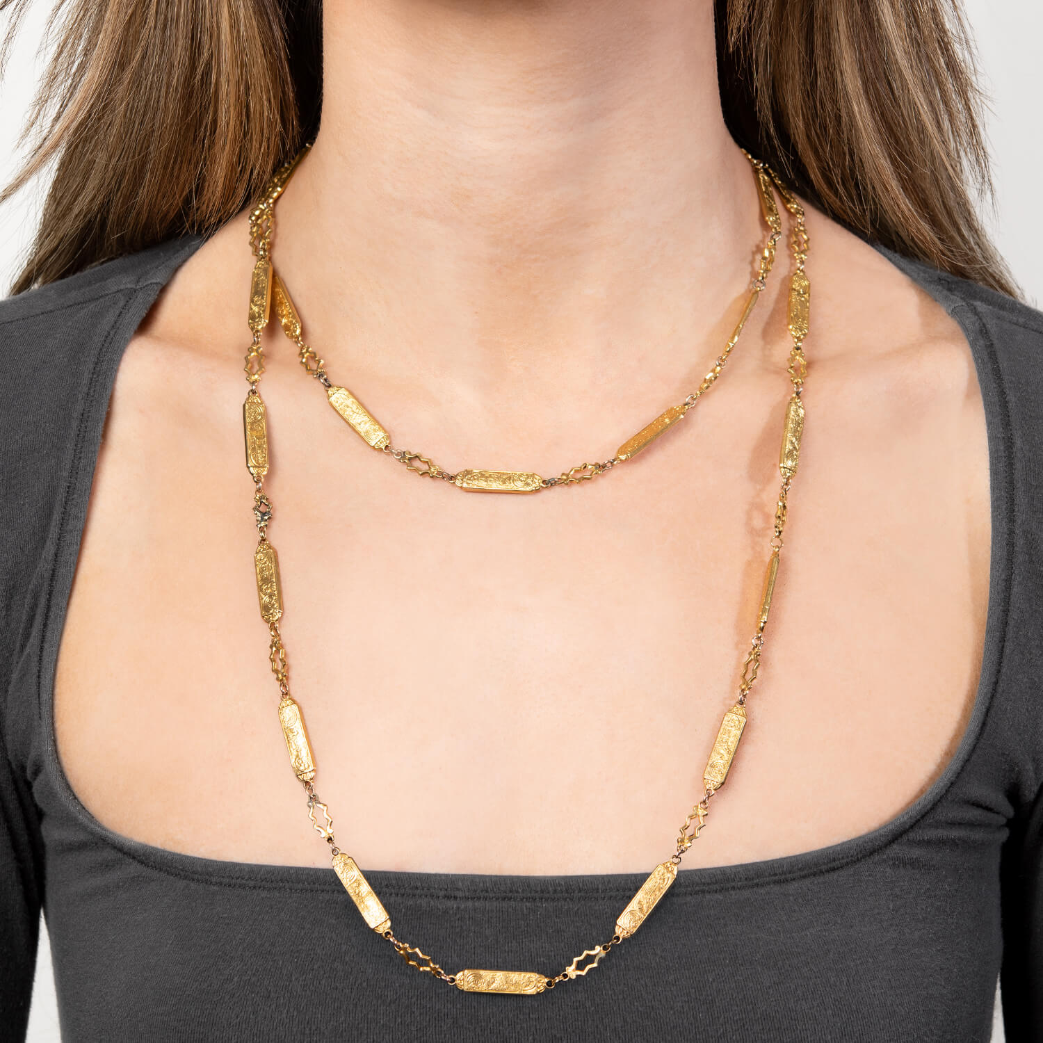 Georgian Chinese 20k Link Necklace