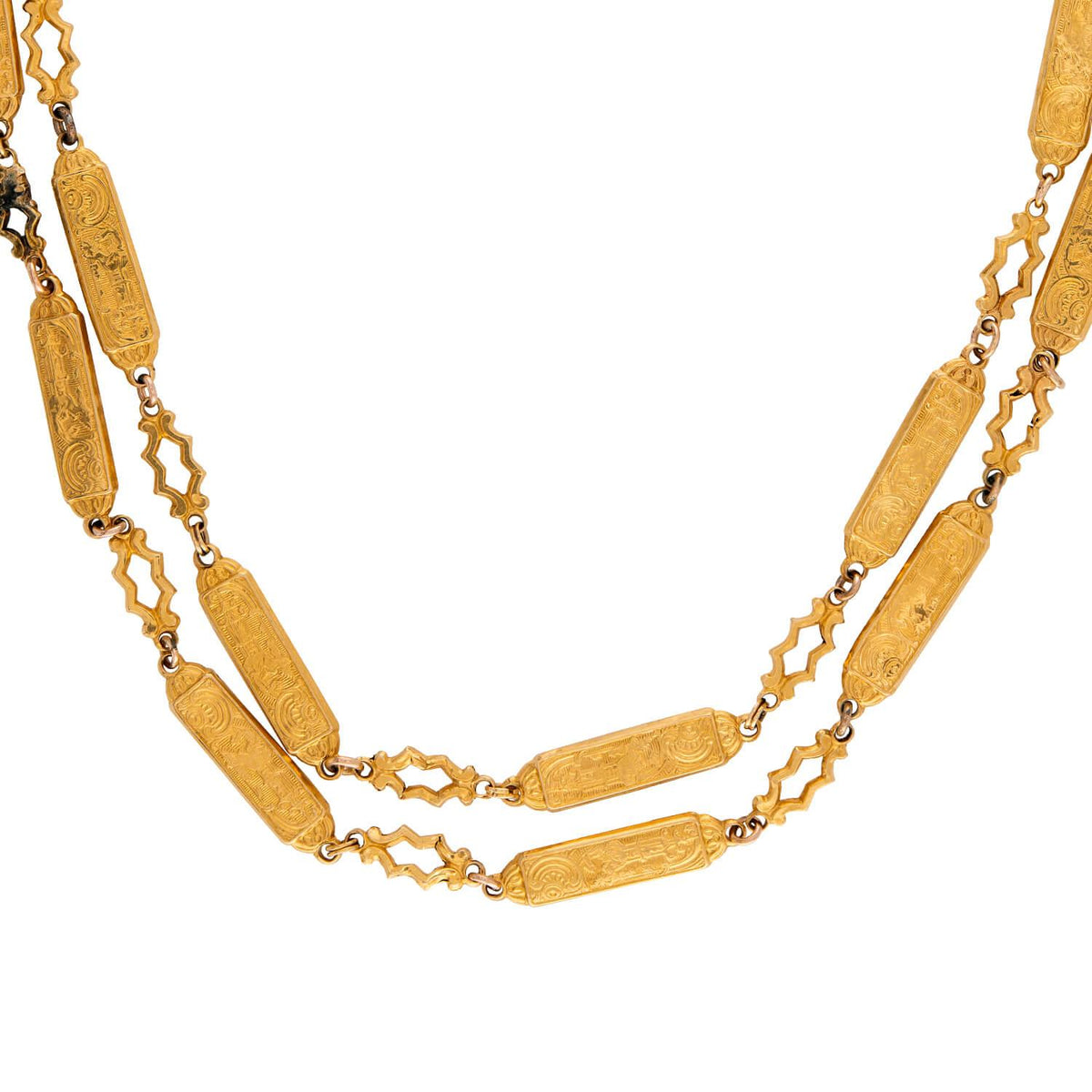 Georgian Chinese 20k Link Necklace
