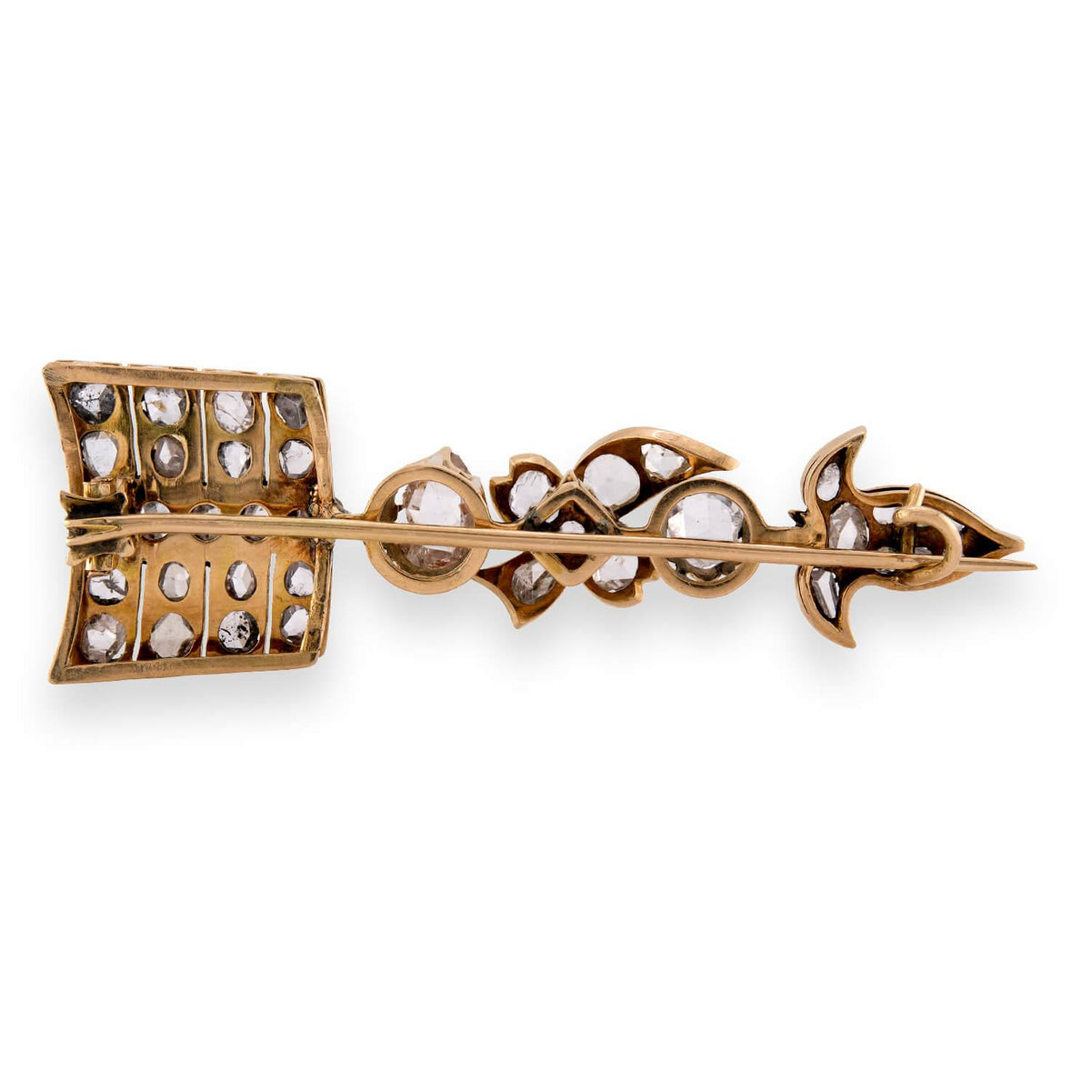 Victorian 18k Diamond Arrow-Motif Pin