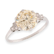 Art Deco Platinum GIA Diamond Engagement Ring 3.04ct