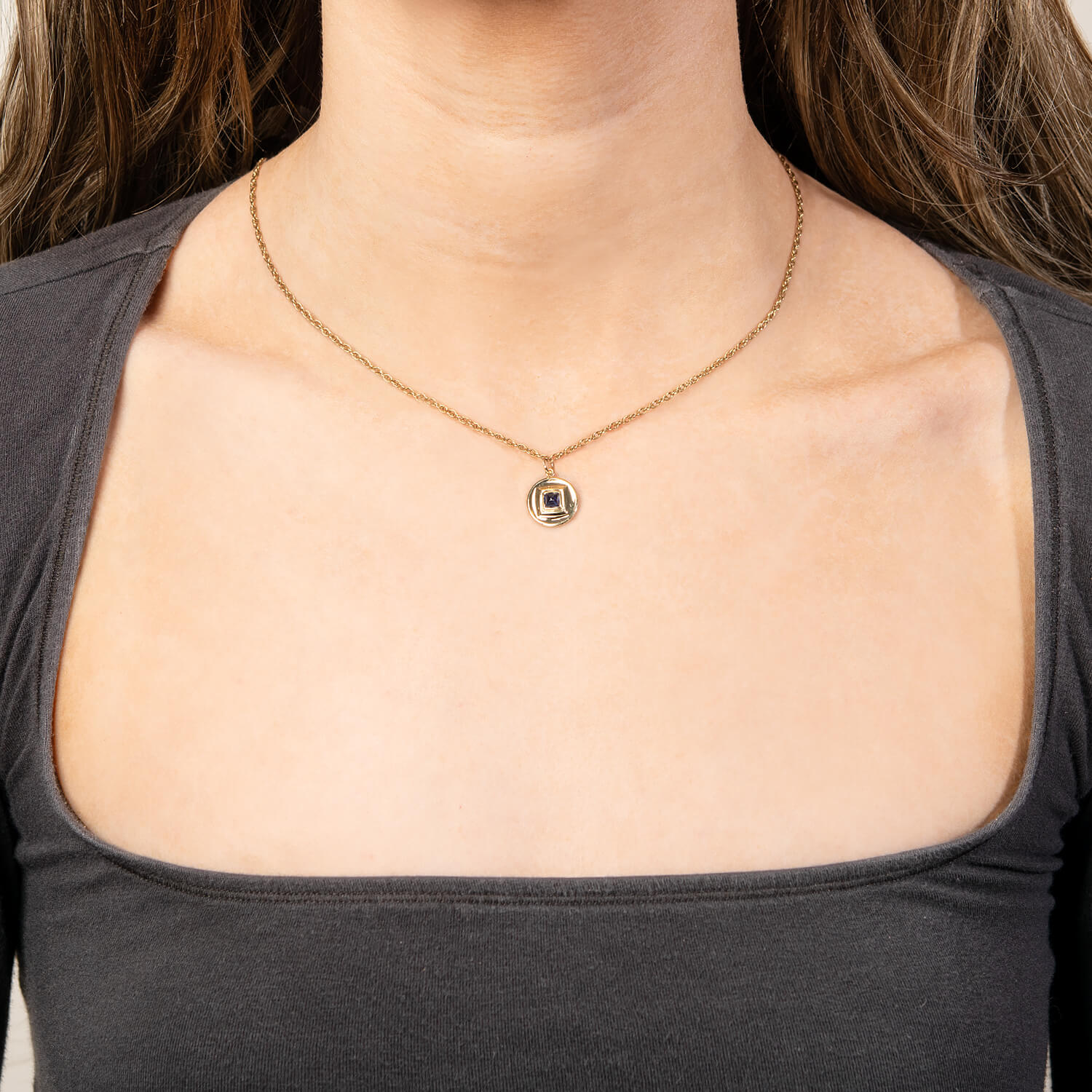 Art Nouveau 14k Sapphire Pendant/Charm