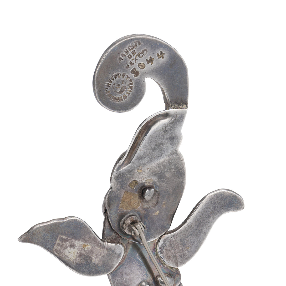 MARGOT DE TAXCO Vintage Mexican Sterling Silver Enamel Fish-Motif Pin
