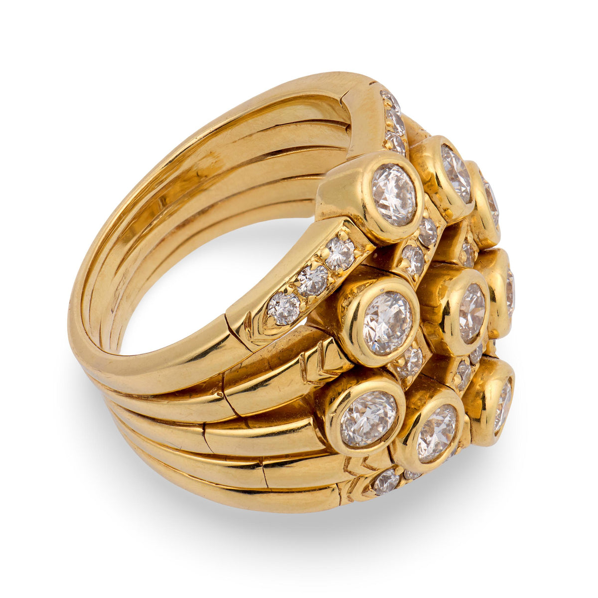 SONIA B Estate 18k Diamond Multi-Band Statement Ring
