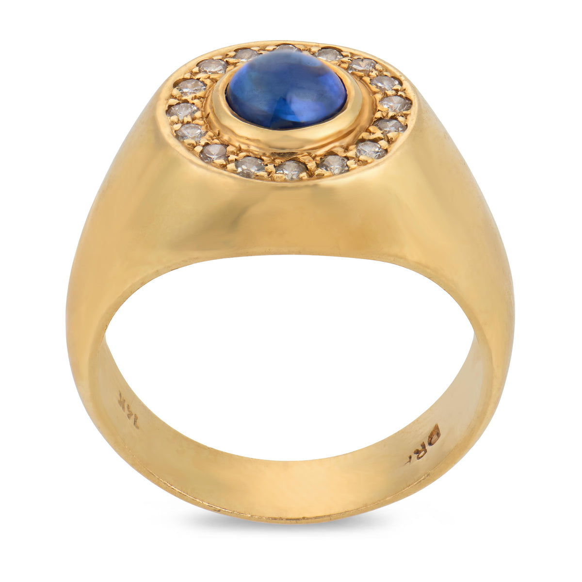 Estate 14k Sapphire & Diamond Halo Ring