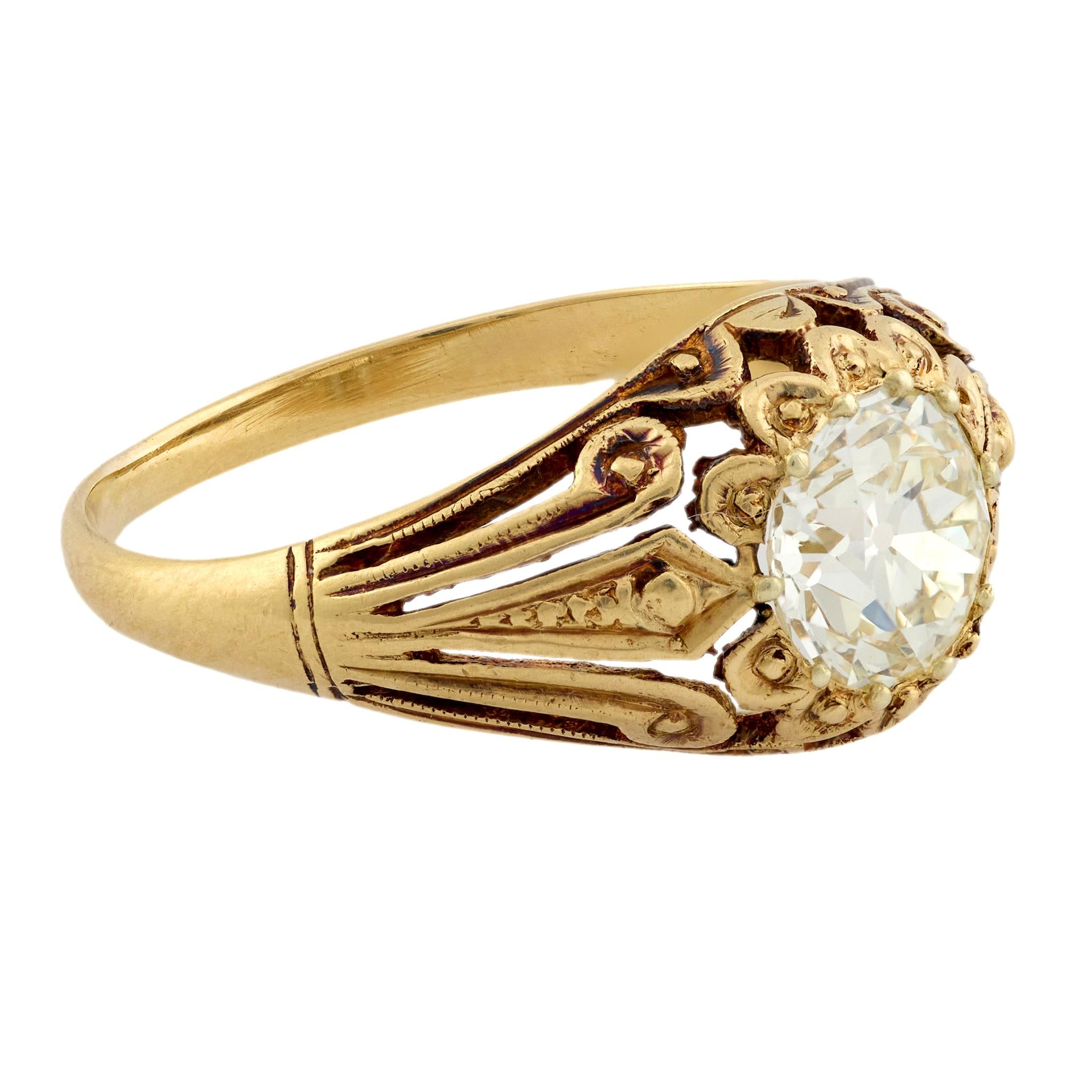 Victorian 14k Diamond Engagement Ring 1.35ct
