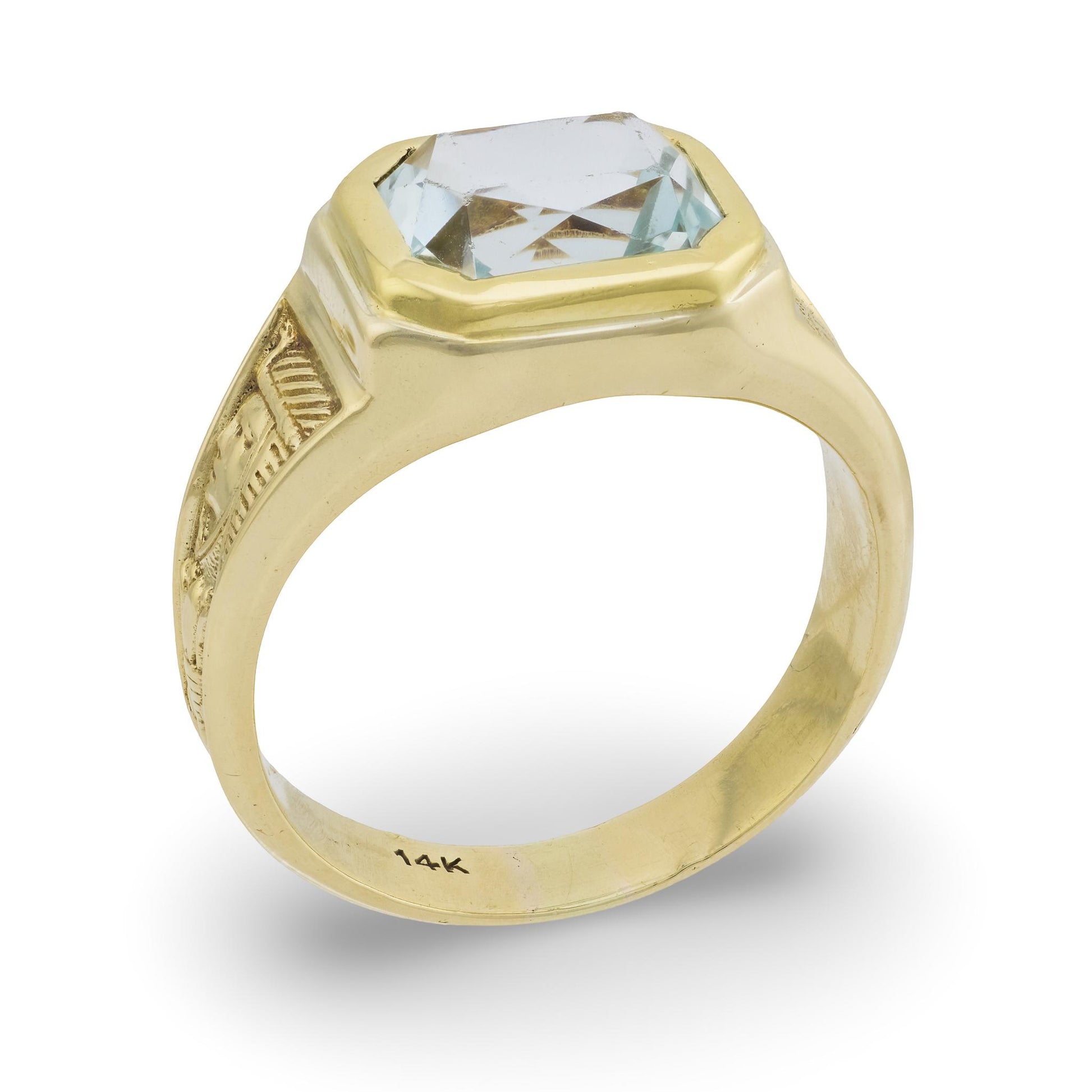 Edwardian 14k Aqua Cocktail Ring
