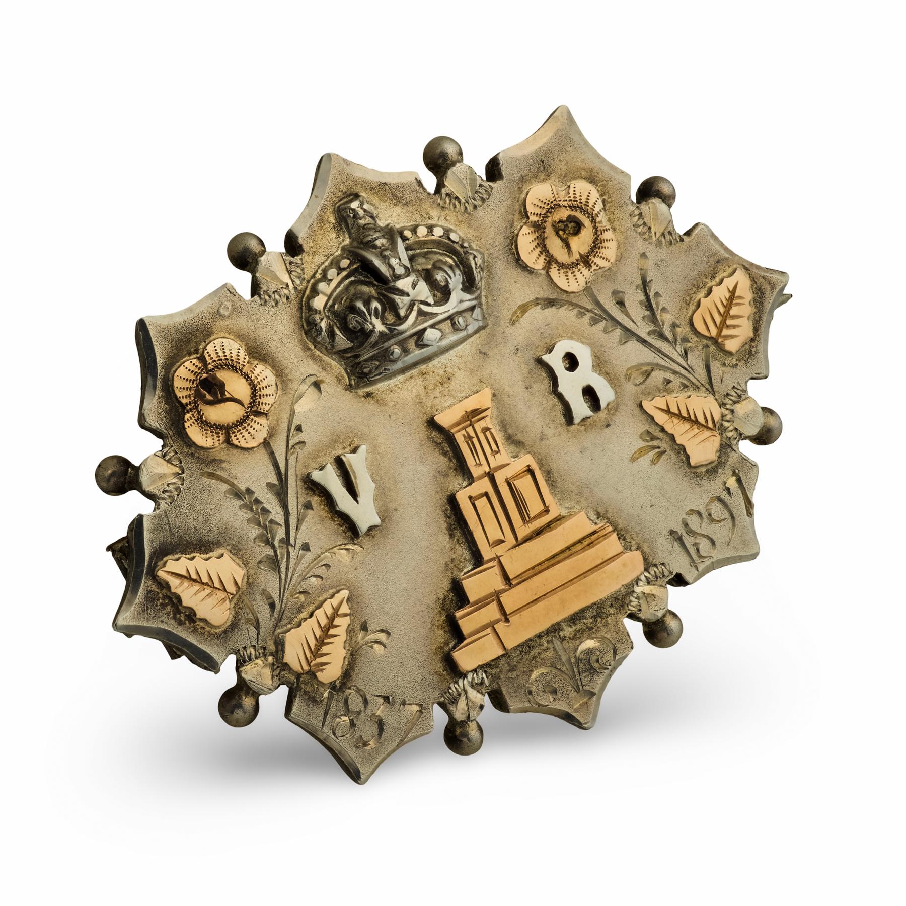 Victorian English Sterling Silver "Diamond Jubilee" Pin