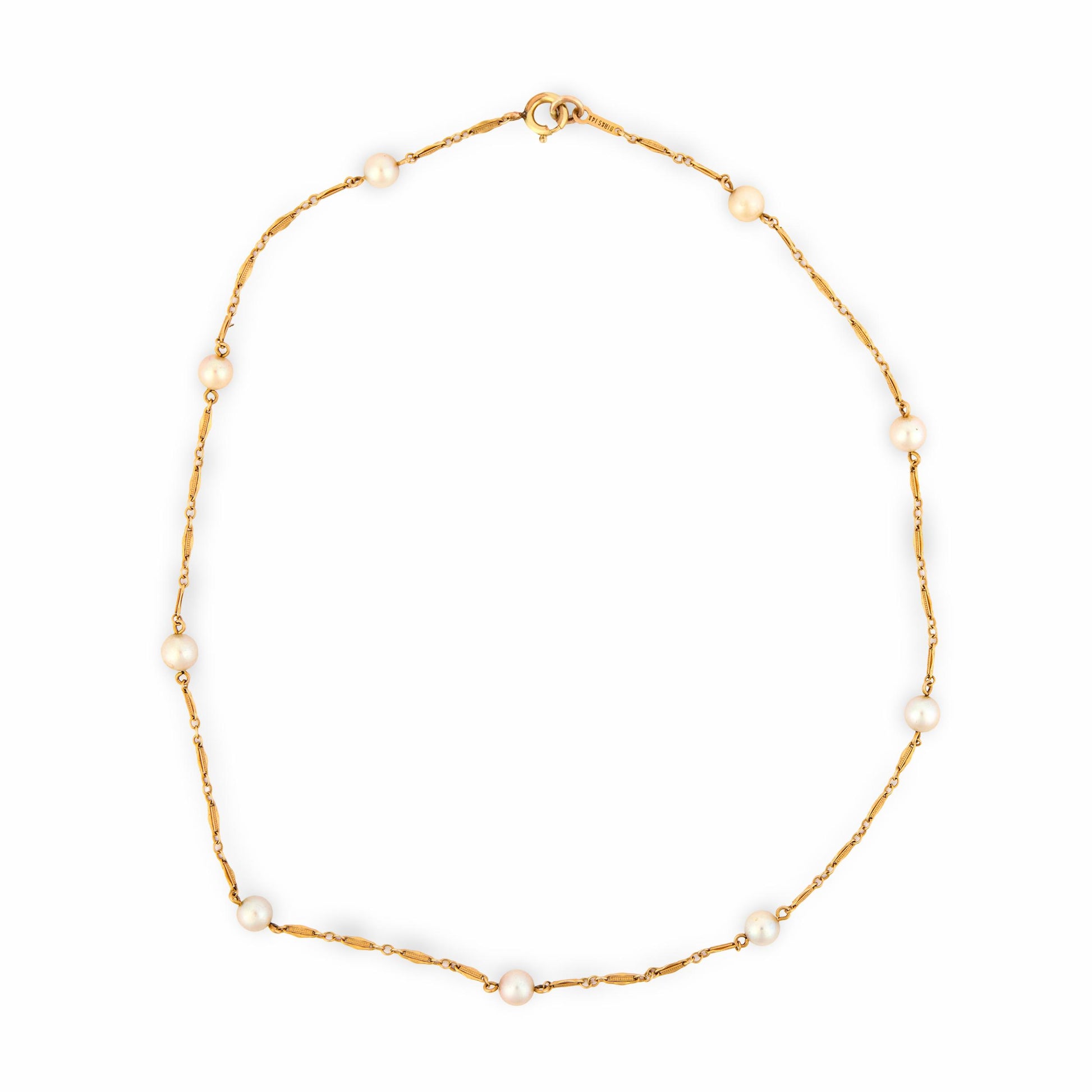 MAISON BIRKS Art Deco 14k Pearl Necklace