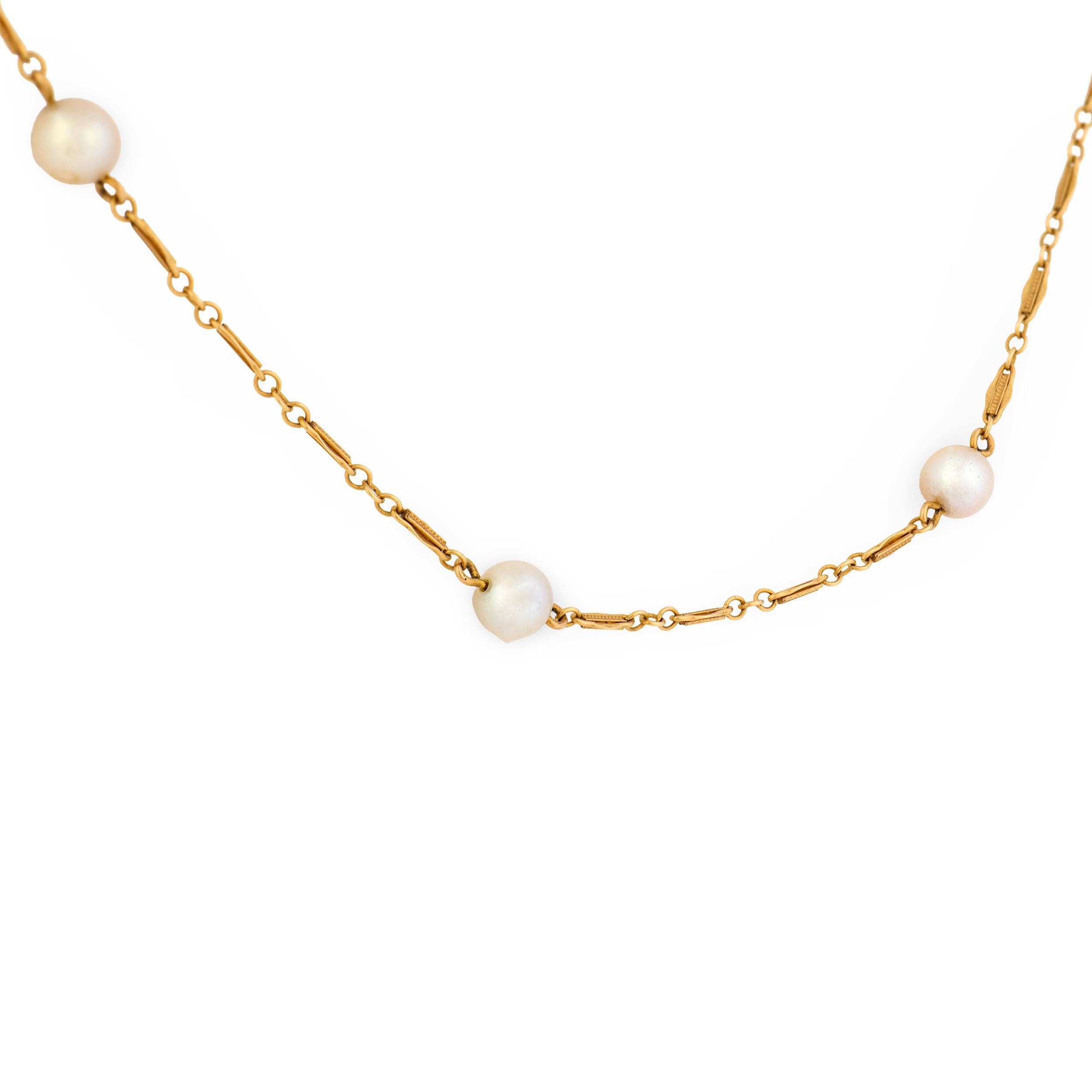 MAISON BIRKS Art Deco 14k Pearl Necklace