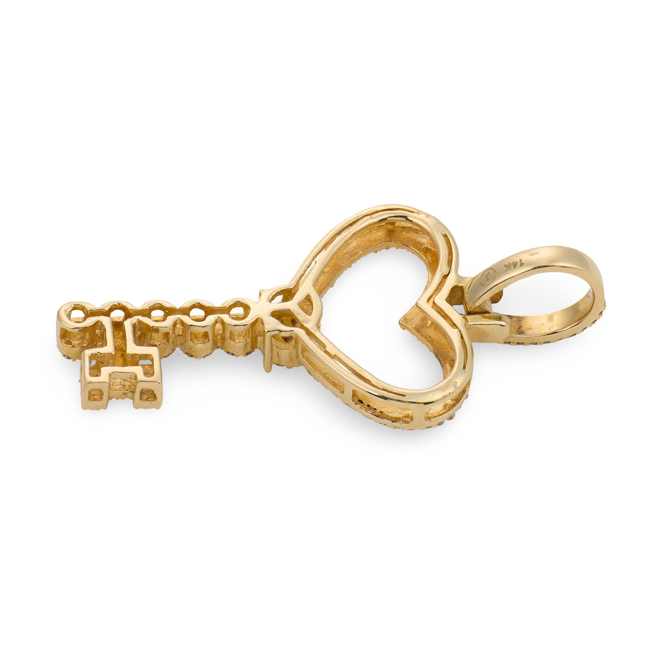 Estate 14k Diamond Key Pendant/Charm