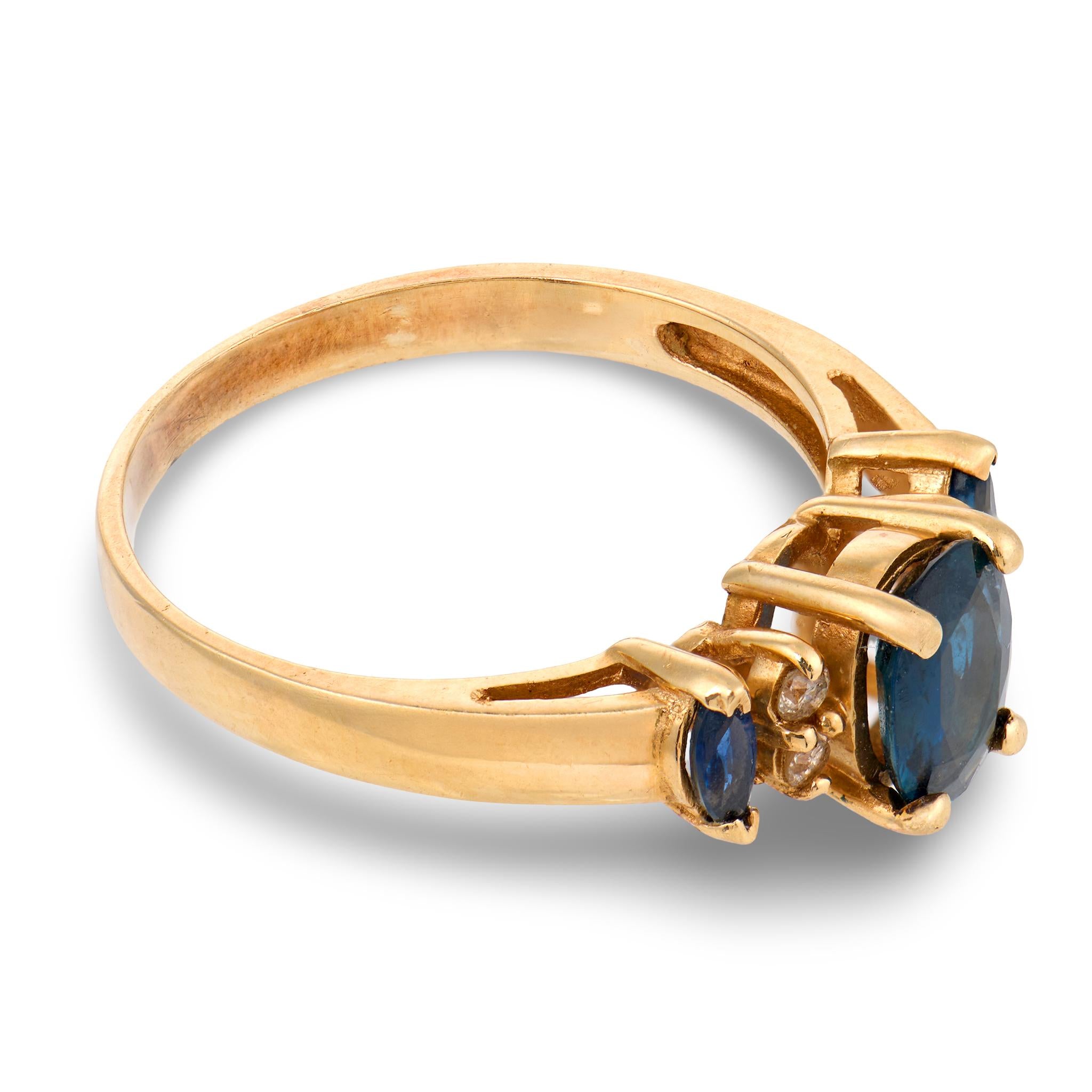 Estate 14k Sapphire & Diamond Ring